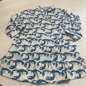 Middy N Me Lobster Lobsta Love Button Up Shirt Mini Dress Size XL